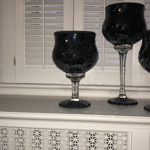 Black crackle candle holders - Picture 8 of 8